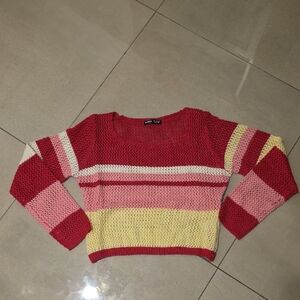 SHEIN Colorful Striped Knit Sweater
